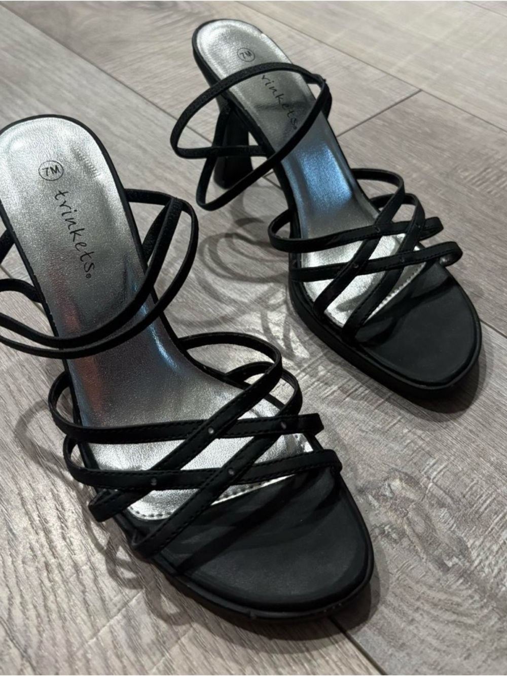 Black Multi-Strap Heeled Sandals